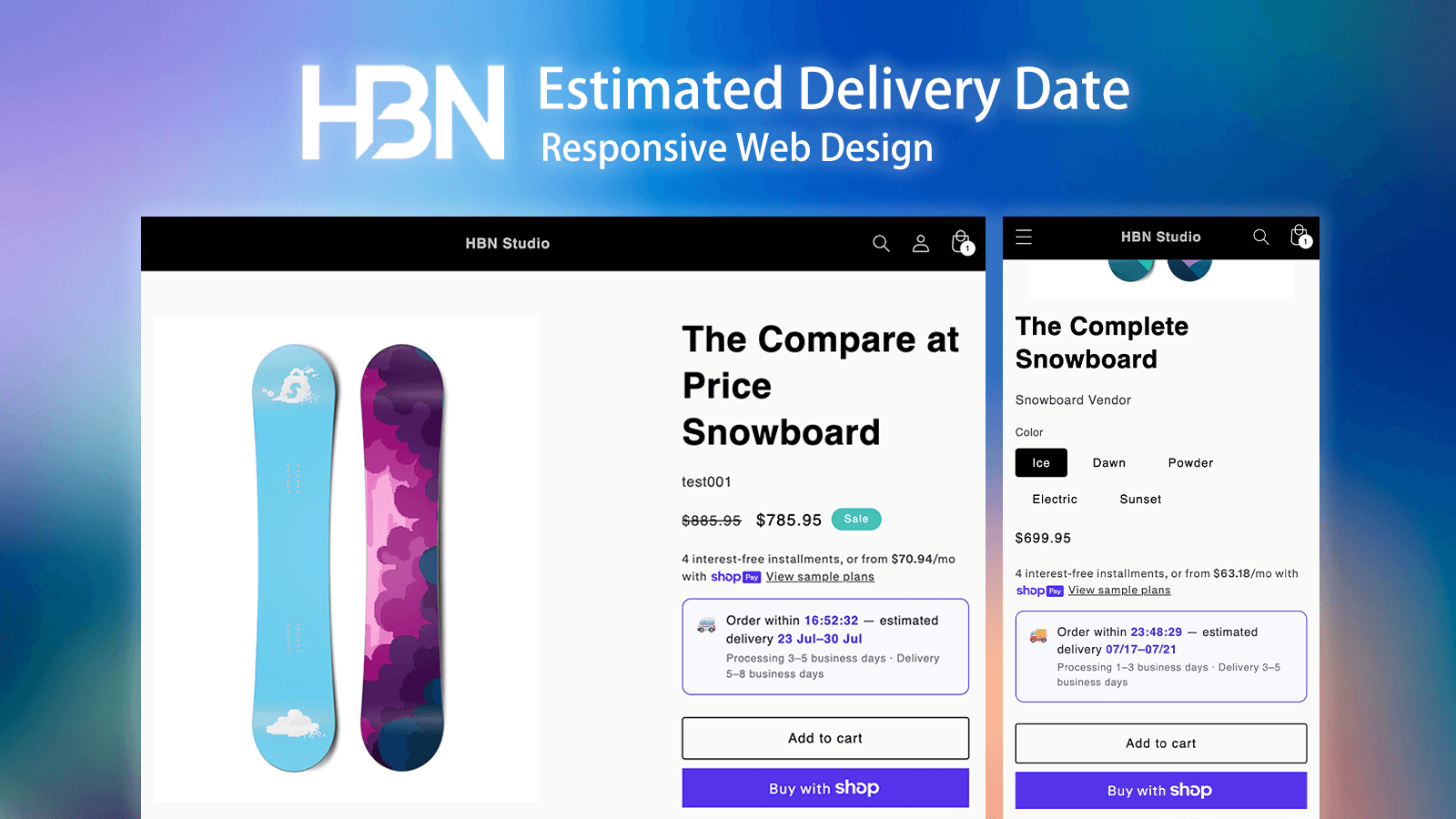 Responsive delivery estimate designs